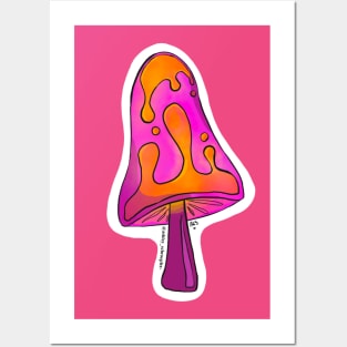 Lava Lamp Mushroom, Pink Posters and Art